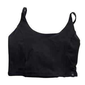 Satva Sports Bra Womens Medium Black Adjustable Straps Criss Cross Back Yoga Gym